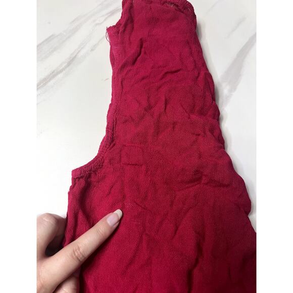 California Woman Free Size Red Pink Paisley Flowy Boho Beach Swimsuit Coverup - Picture 8 of 11